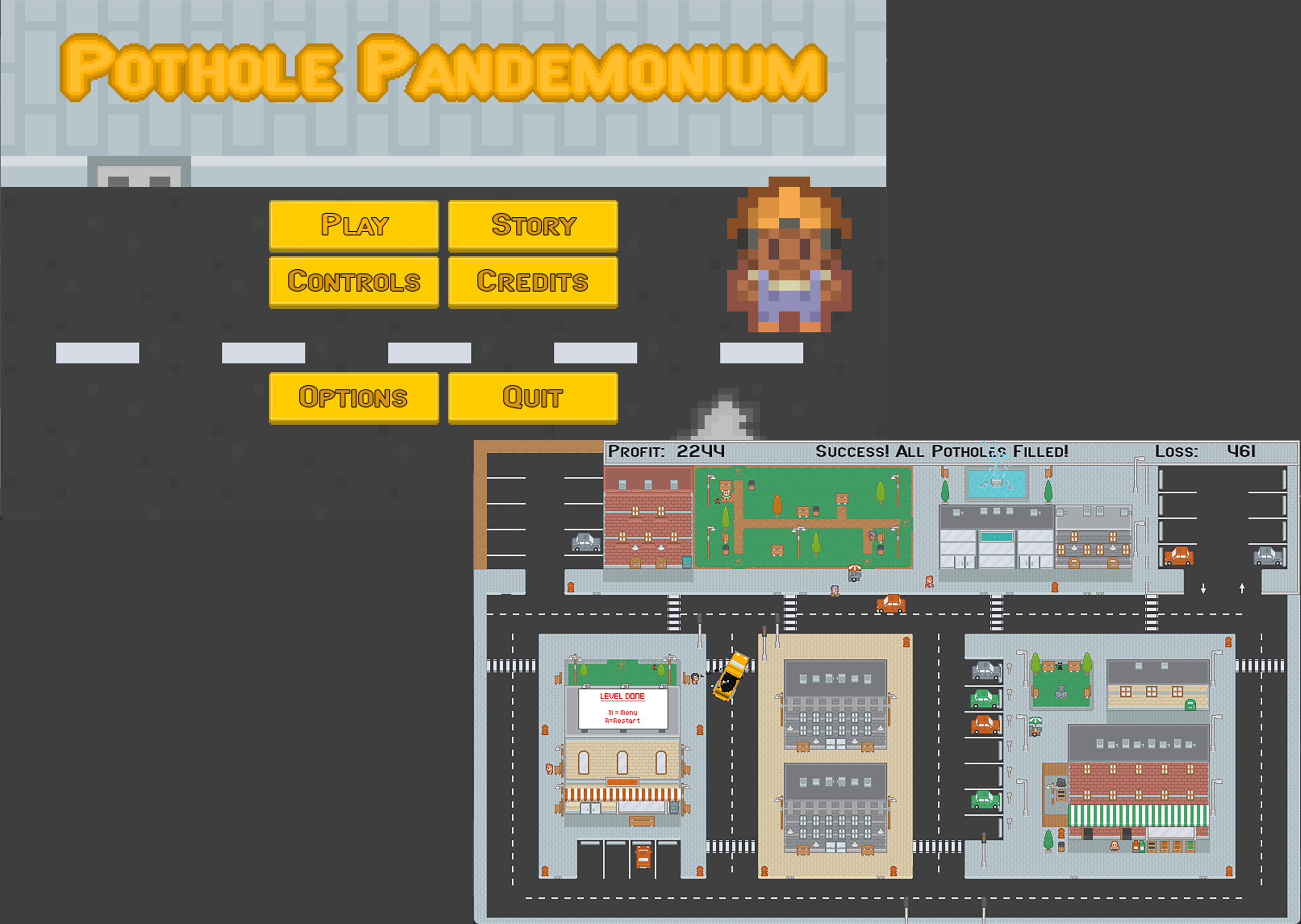 Pothole Pandemonium screenshot collage 1/13/2024
